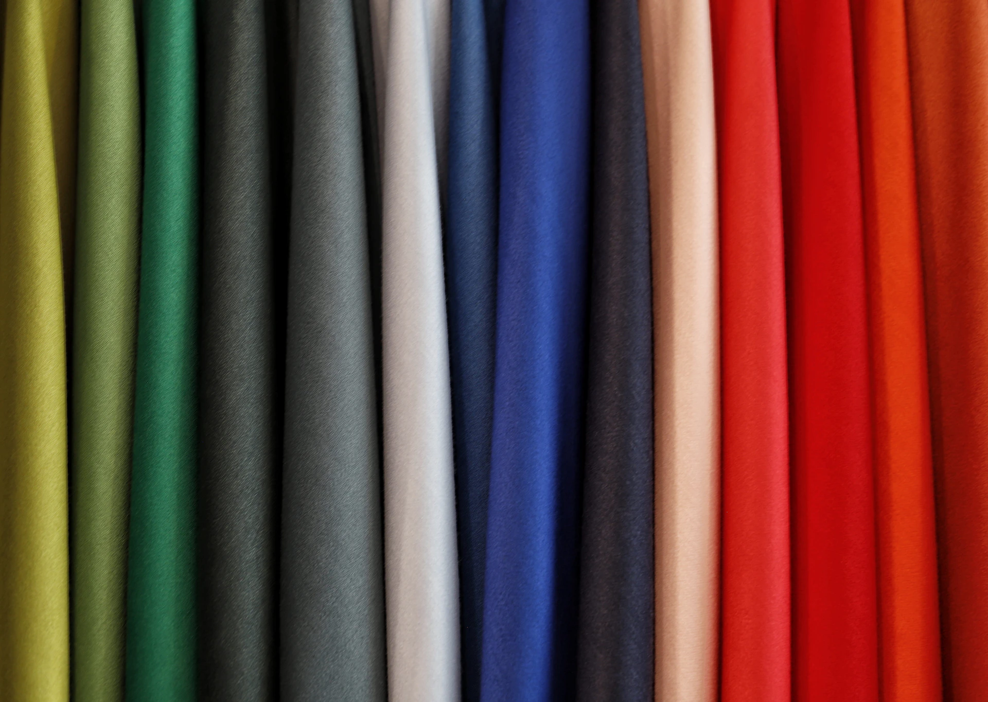a group of colorful curtains