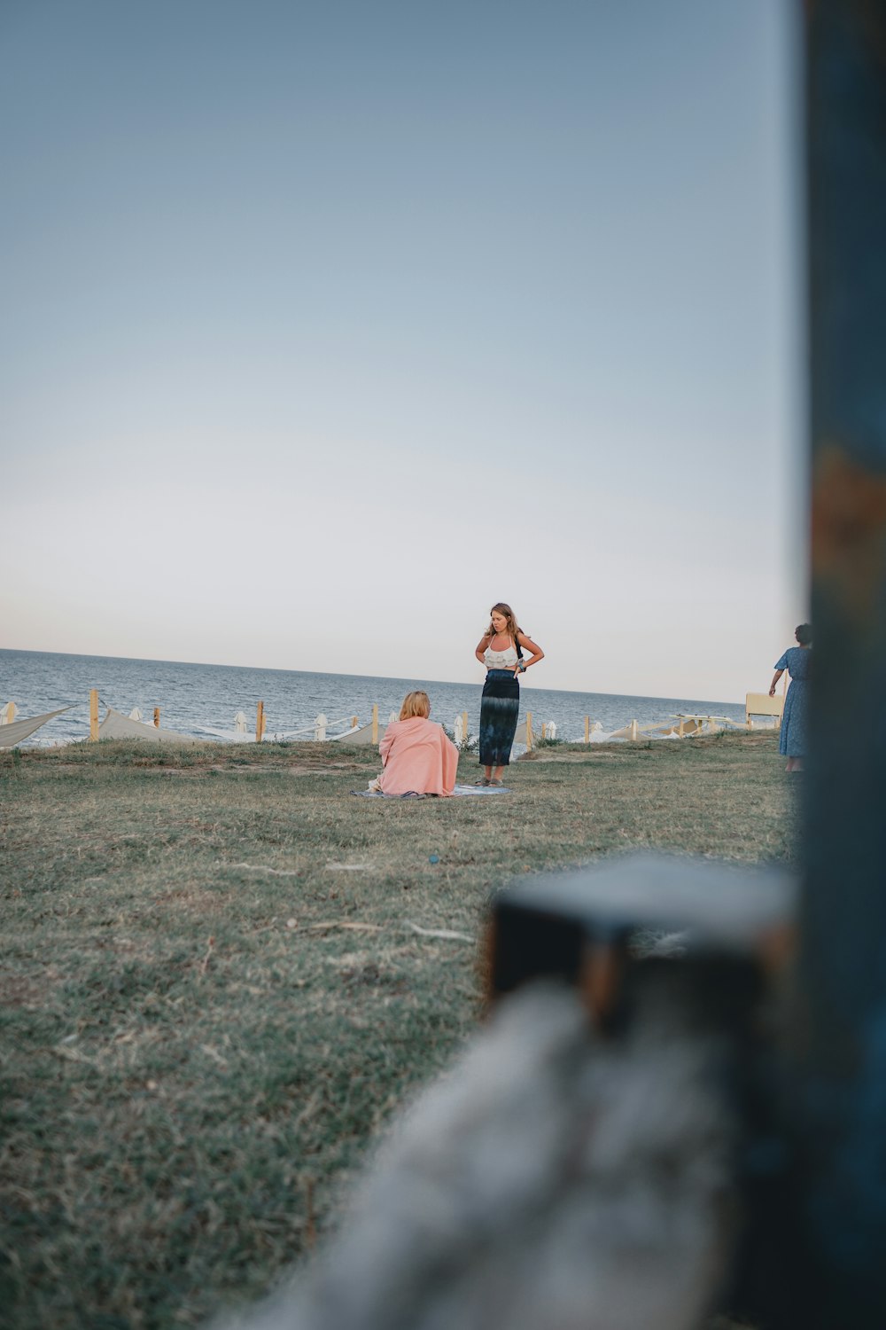 a person standing on a beach