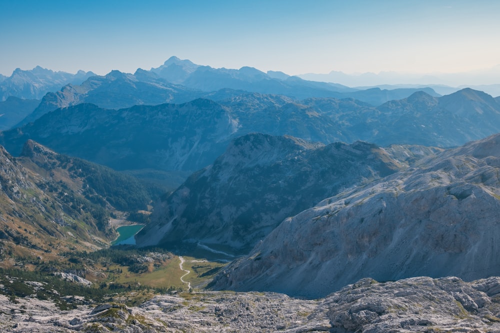 a valley between mountains