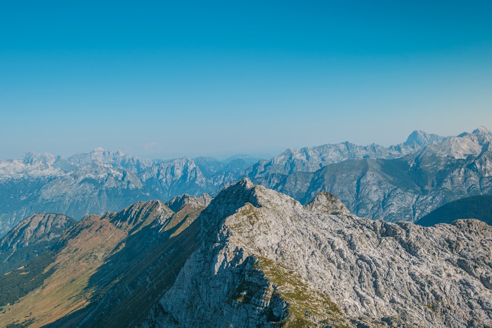 a mountain range with snow