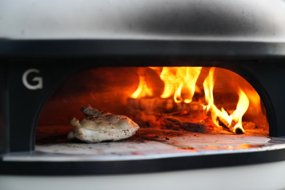 a fire burning in a fireplace