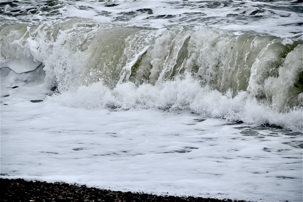 waves crashing on a beach
