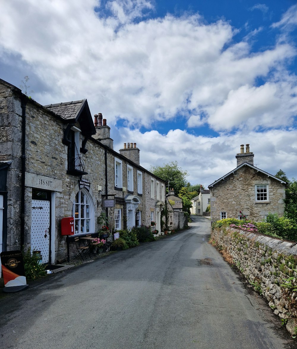 a road with houses along it