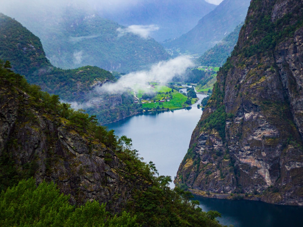 a river between mountains