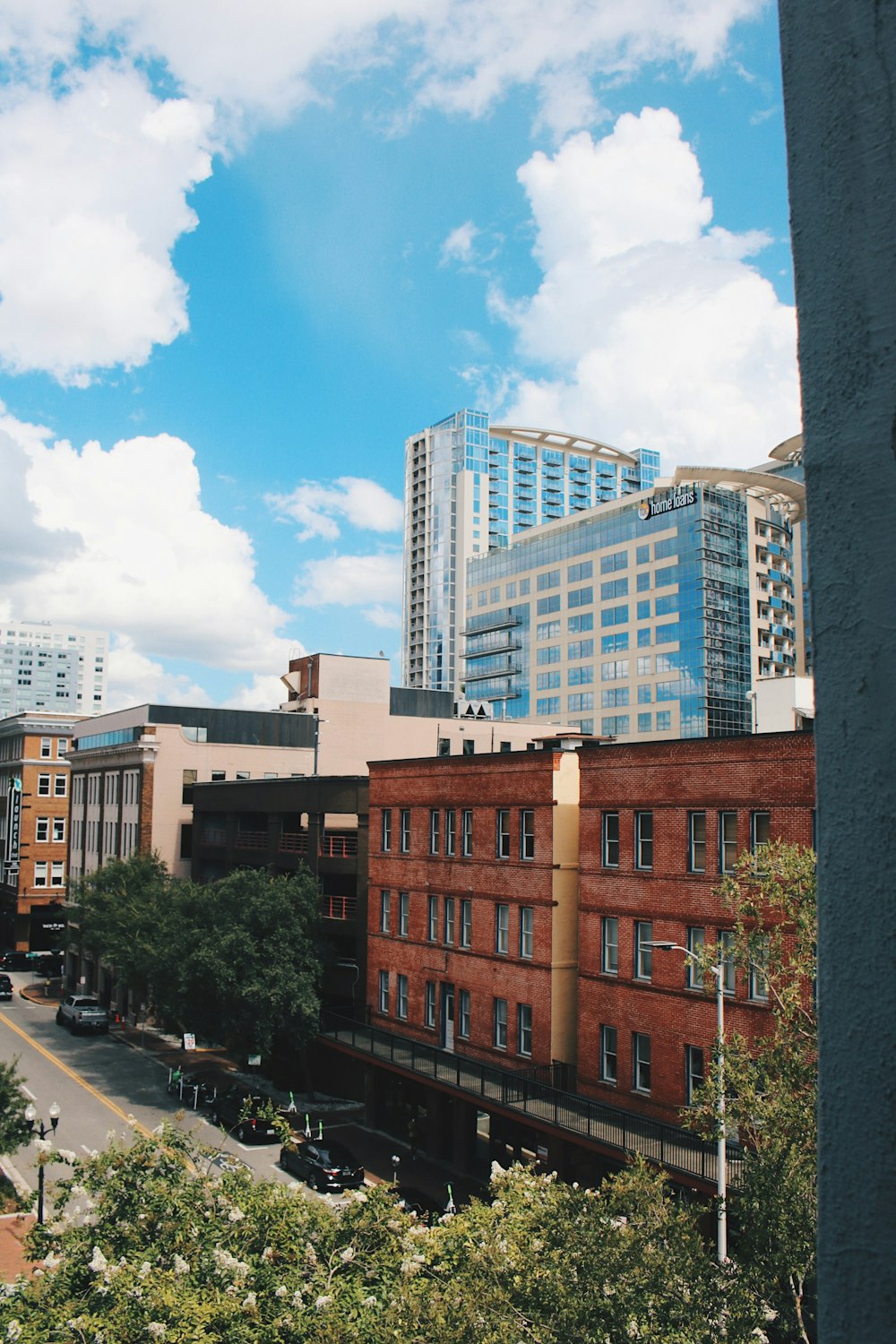 a view of a city from a window