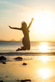 a person jumping into the air