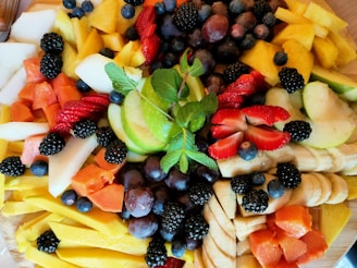 a plate of fruit