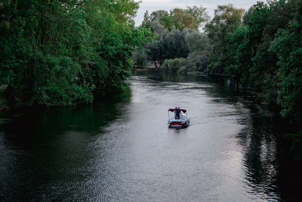 a boat on a river