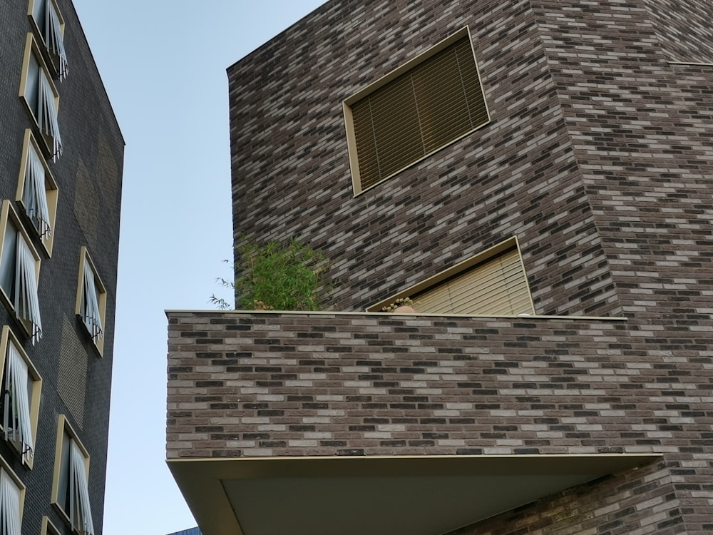 a brick building with a window