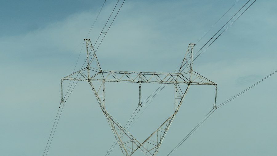 Electric transmission tower in Lagos, Nigeria
