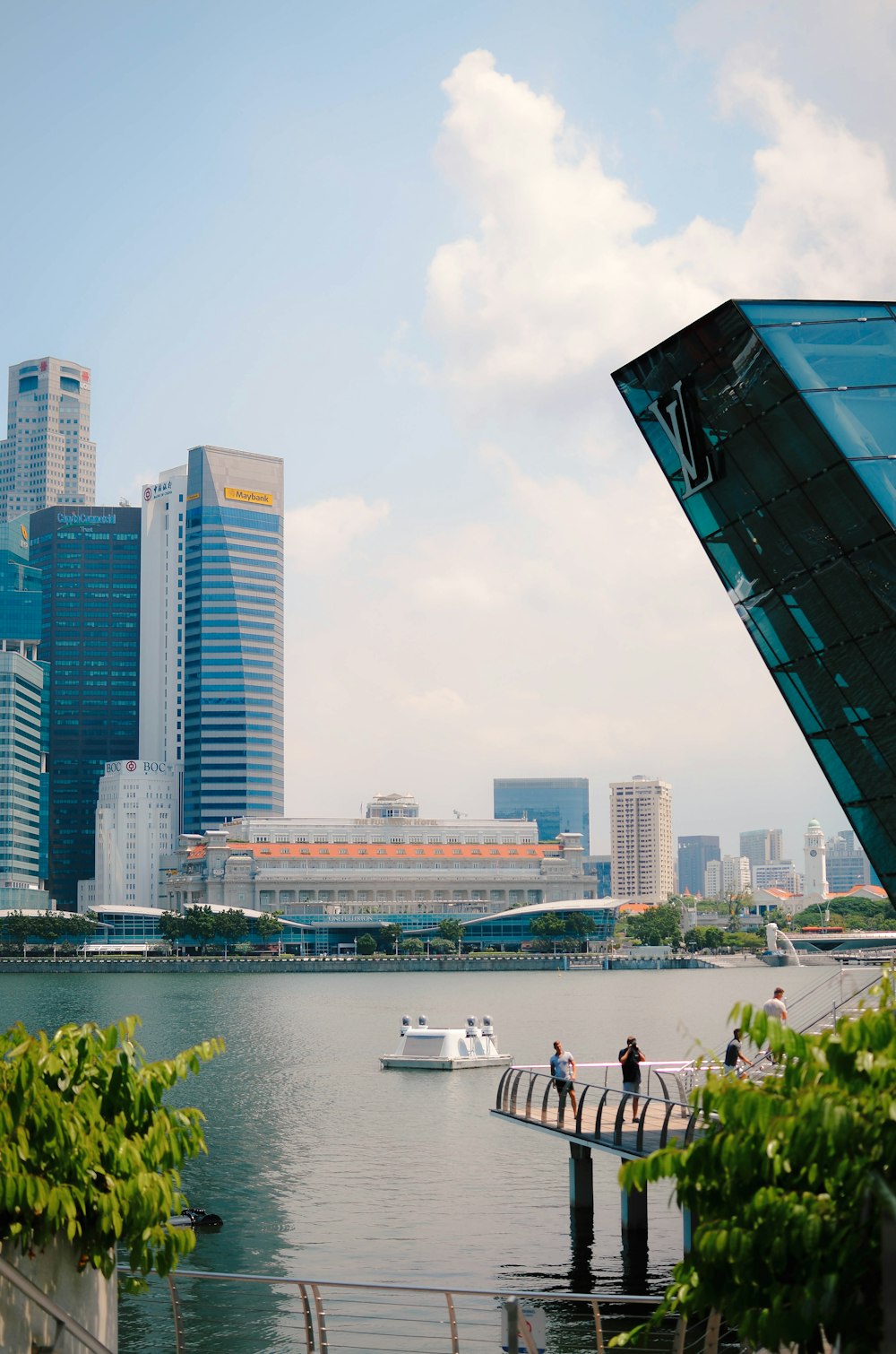 a body of water with buildings along it