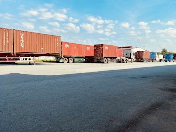 a group of containers on a trailer