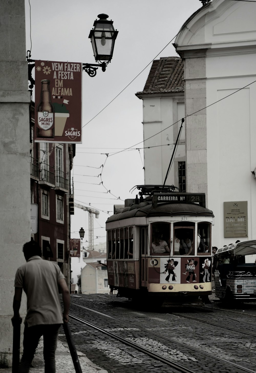 a trolley on a street