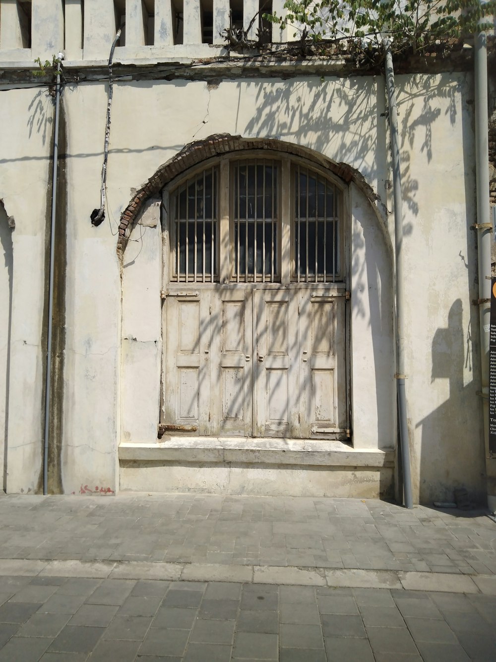 a door in a stone building