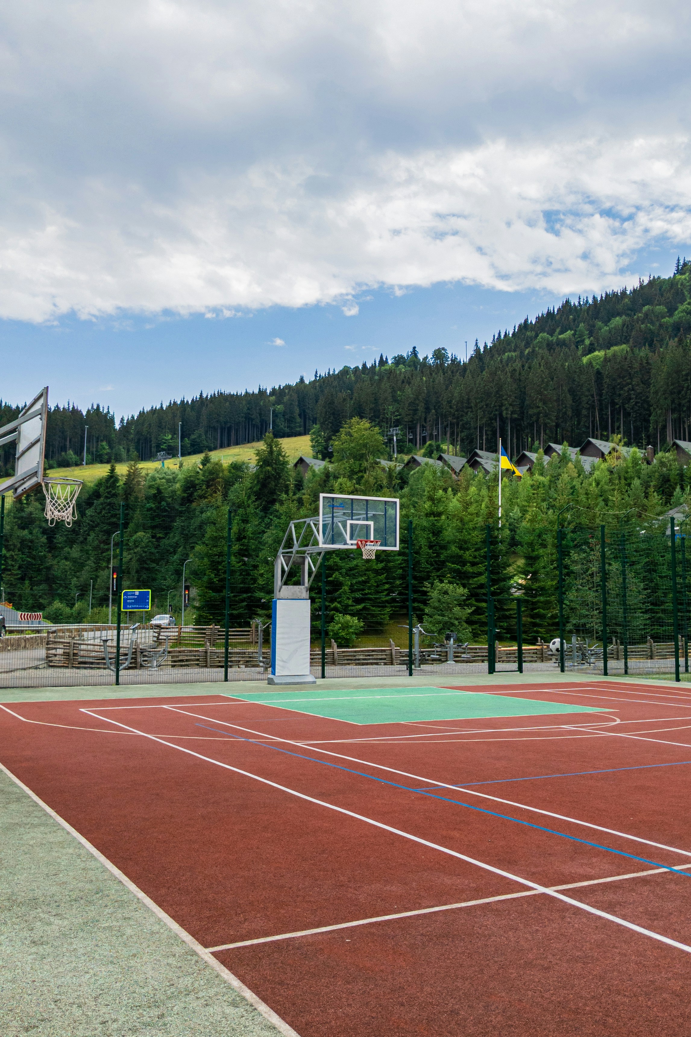 a track with a net on it