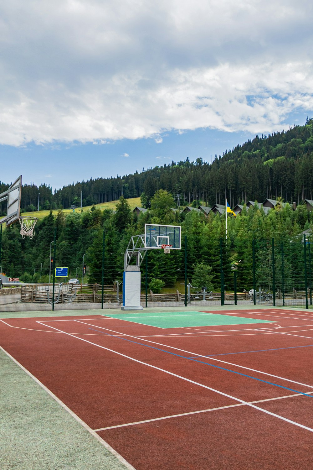 a track with a net on it