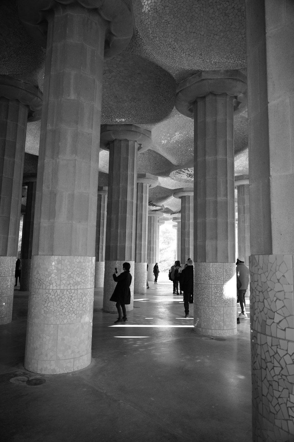 people walking in a building