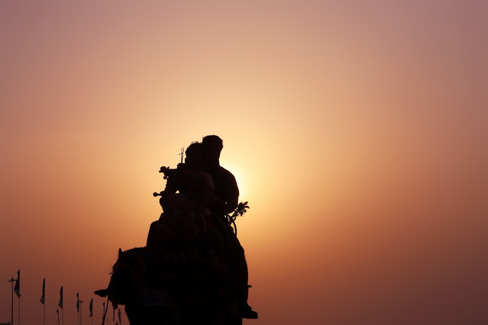 a silhouette of a man and woman