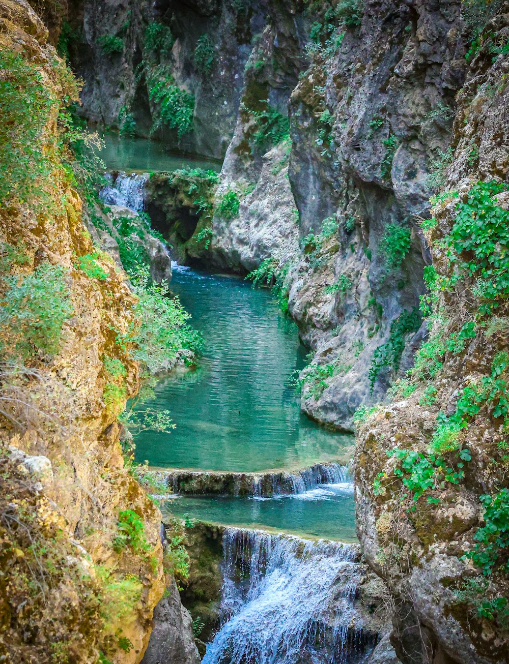 a cave with a body of water in it