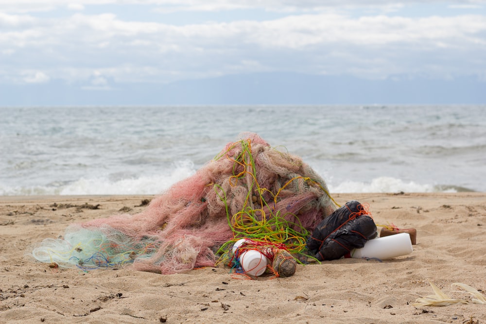 a person lying on the beach