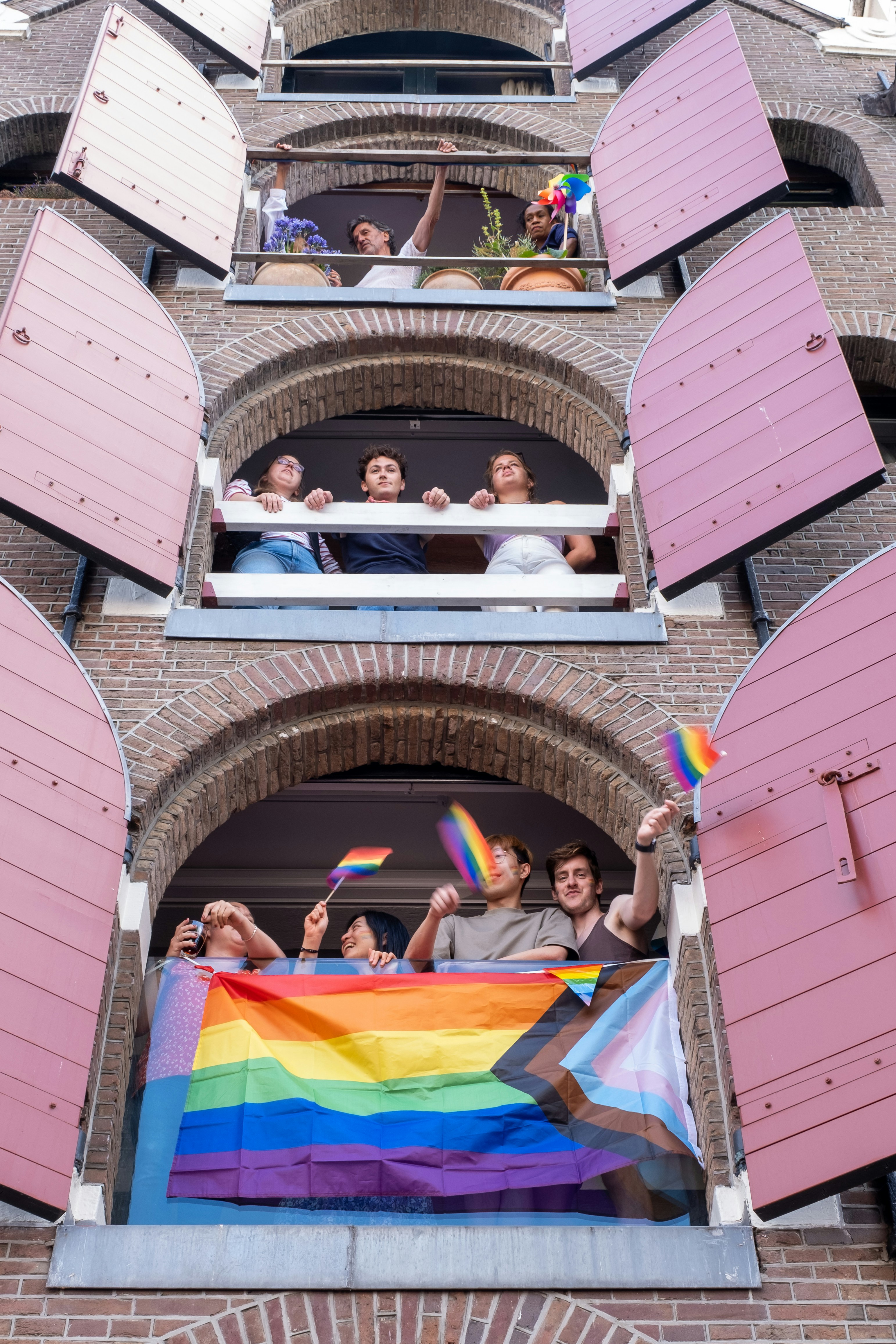 a group of people on a ride