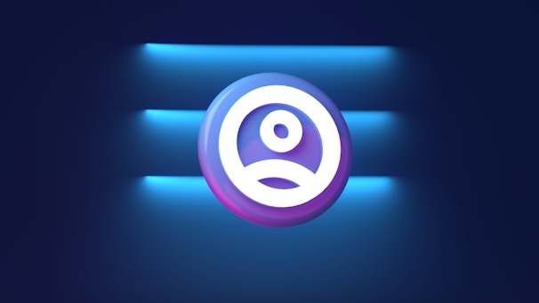 a blue and white logo