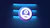a blue and white logo