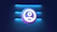 a blue and white logo