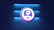 a blue and white logo