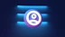 a blue and white logo