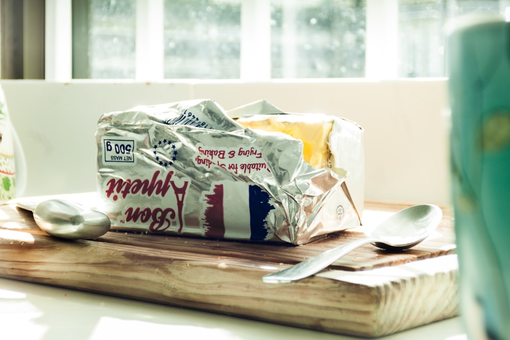 a bag of chips on a table