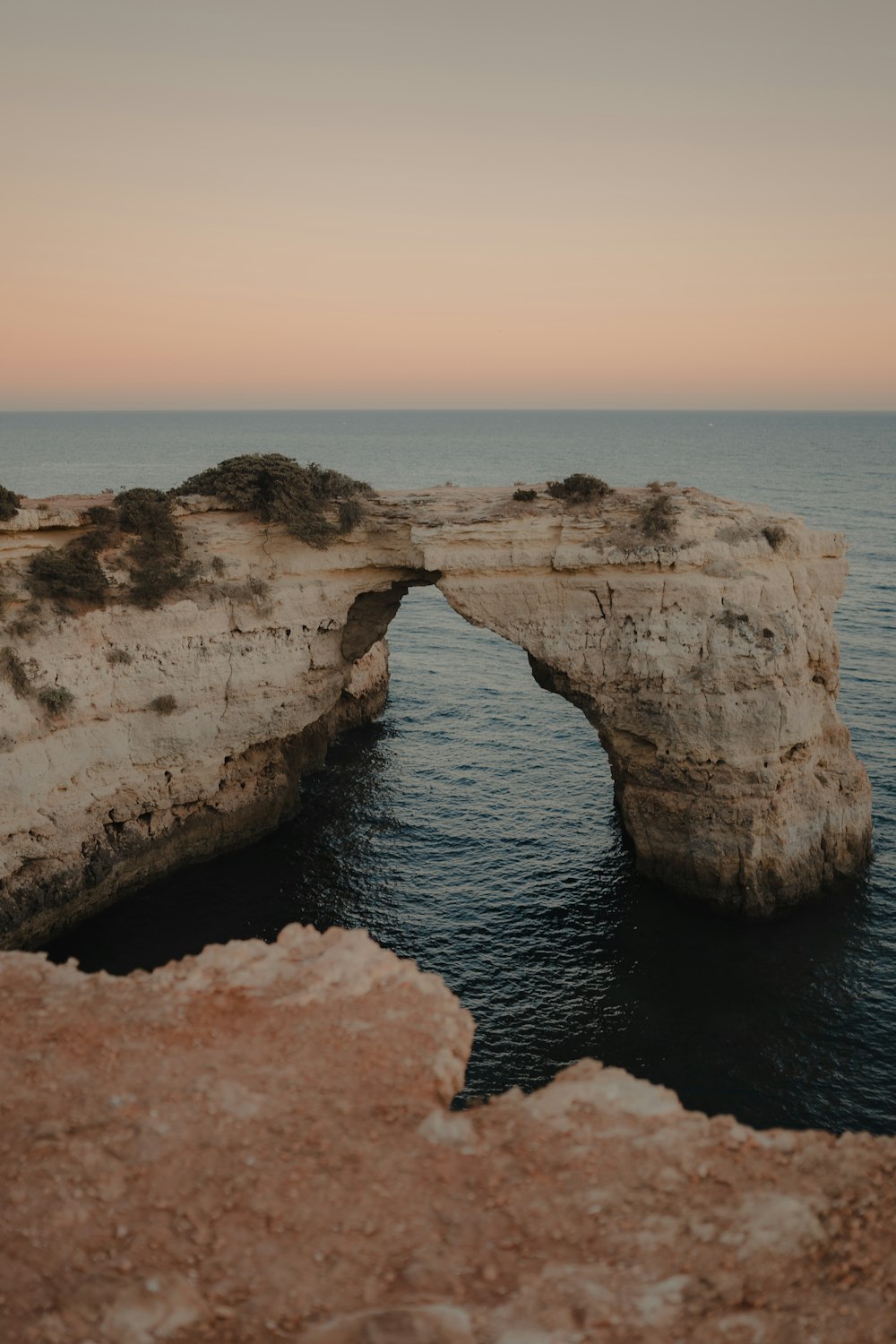 a close up of a rock next to a body of water