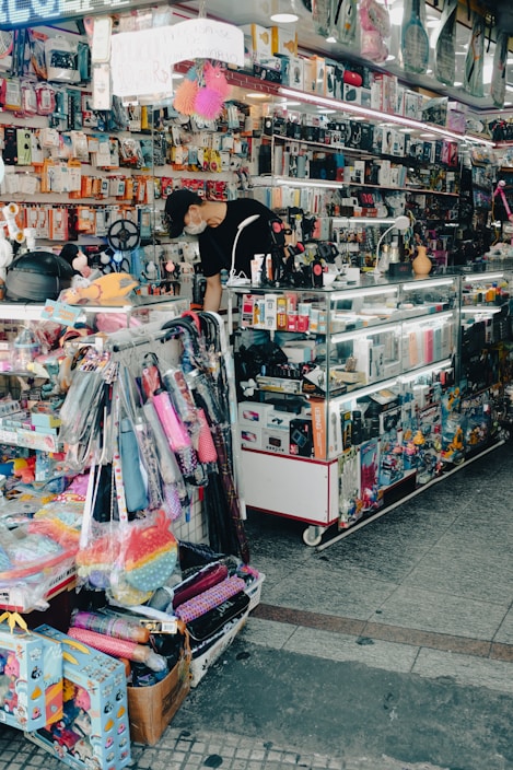 a person standing in a store