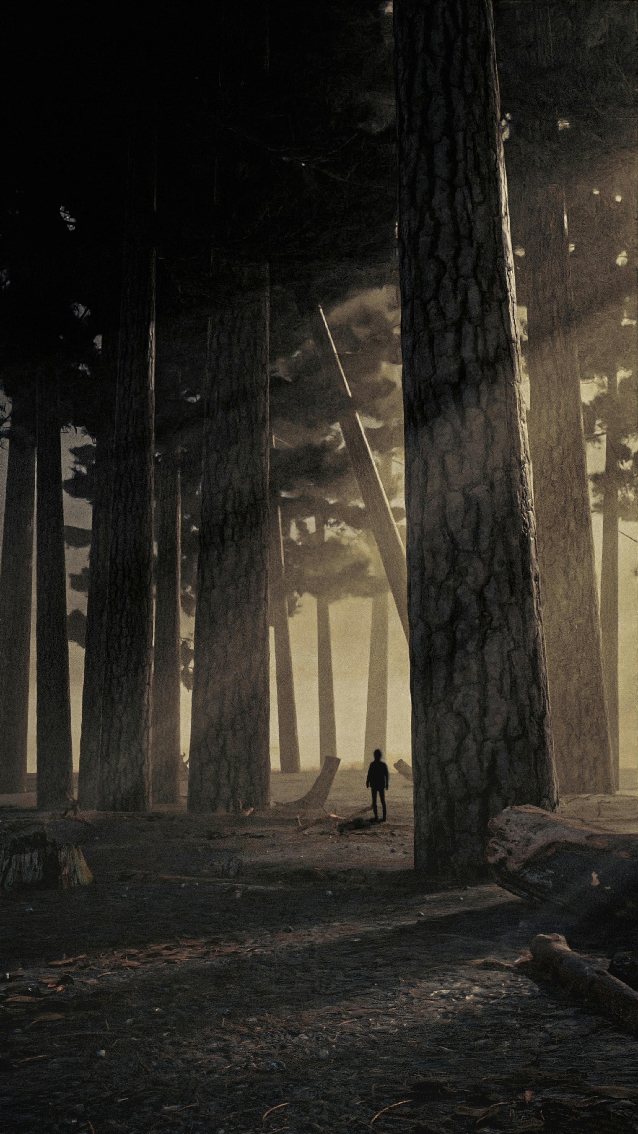 Eine Person, die in einer Höhle steht