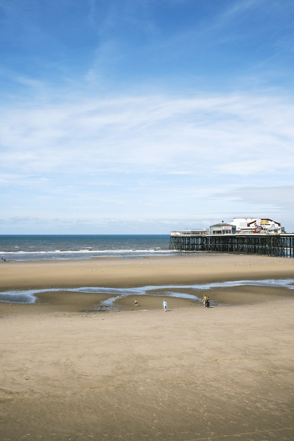 a pier on a beach