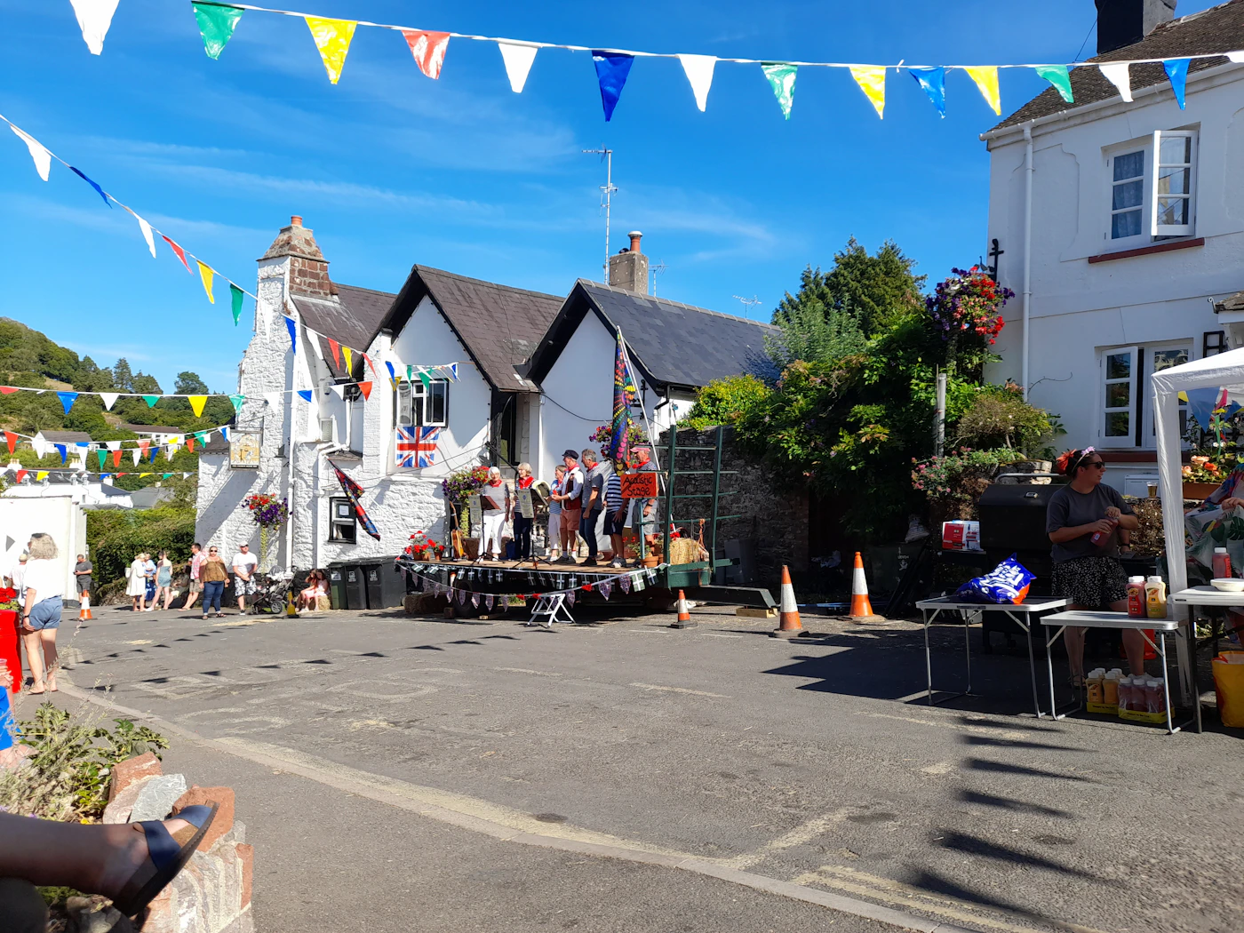 A village gathering in Devon with local singers