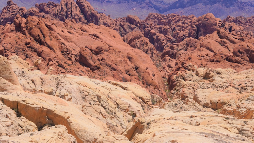 a rocky canyon with a few peaks