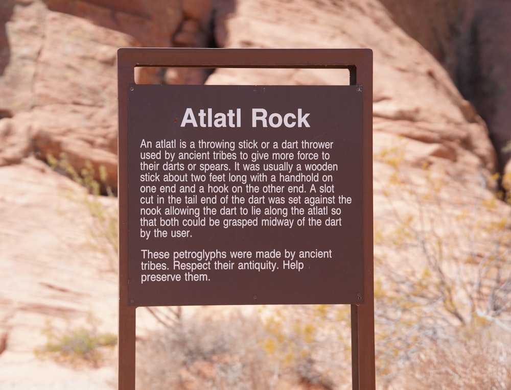 a sign in a desert