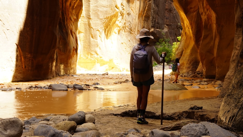 a person standing in a river