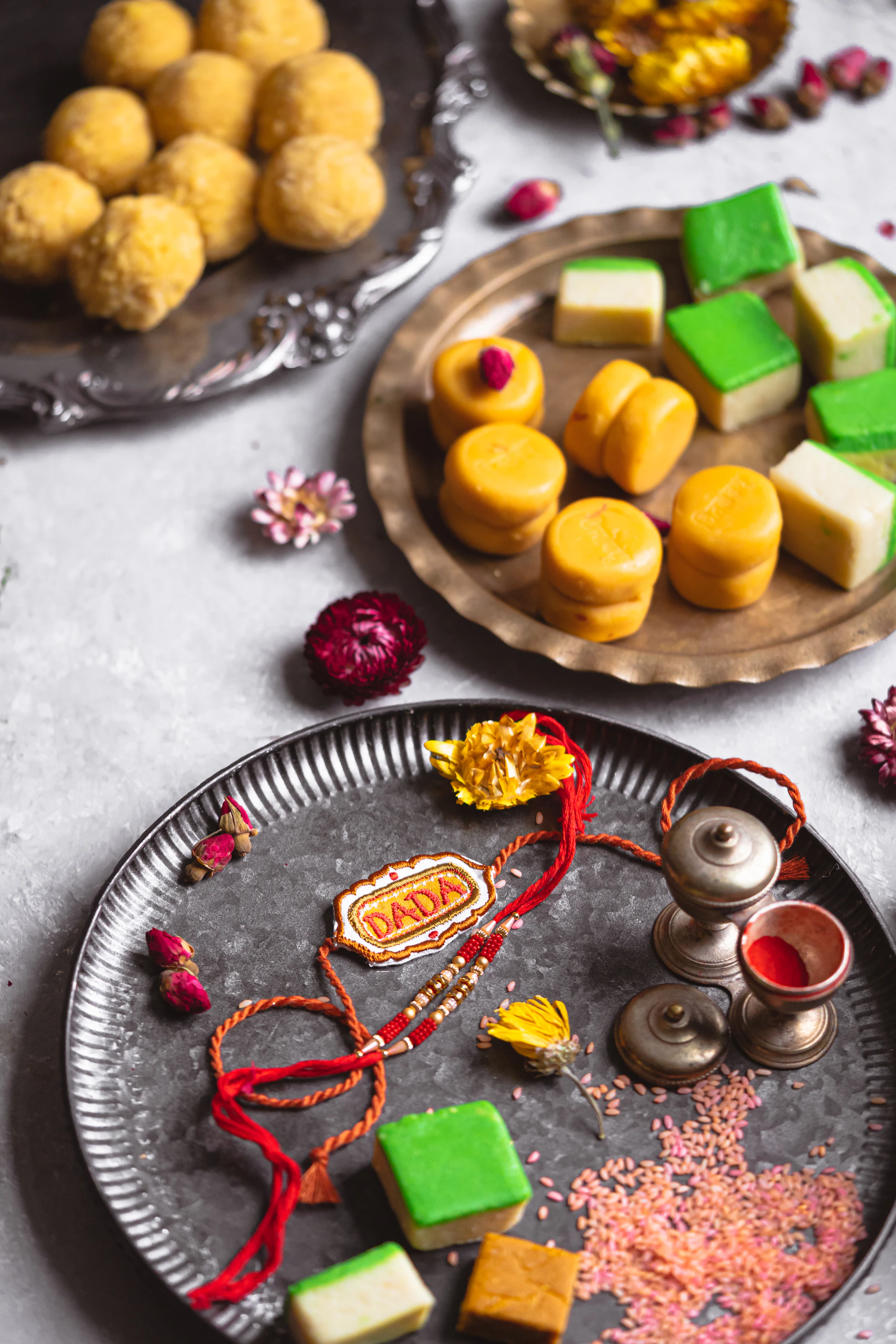 A spread of food on a table