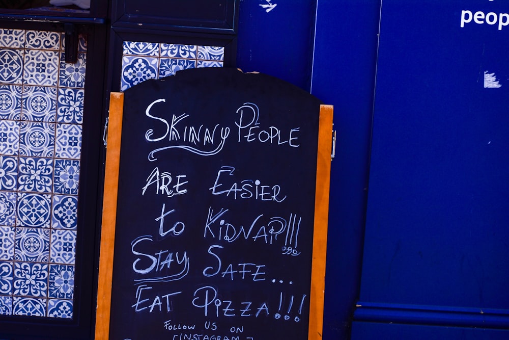 a chalkboard with writing on it