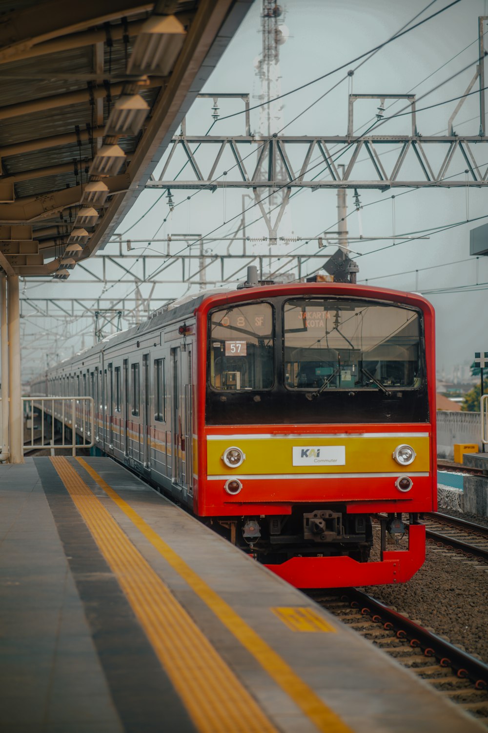 a train on the railway tracks