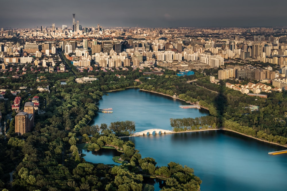 a city with a river running through it