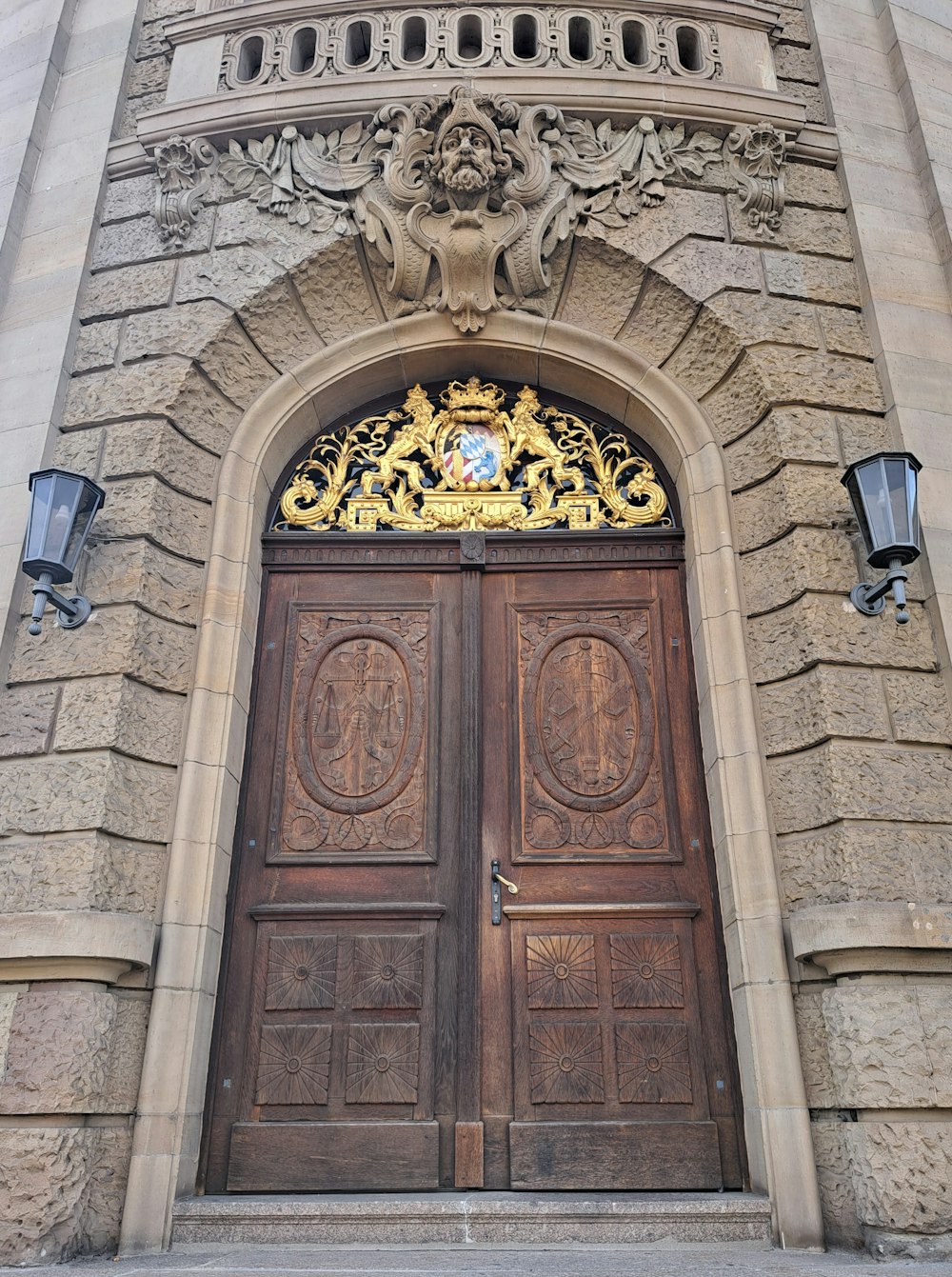 a large wooden door