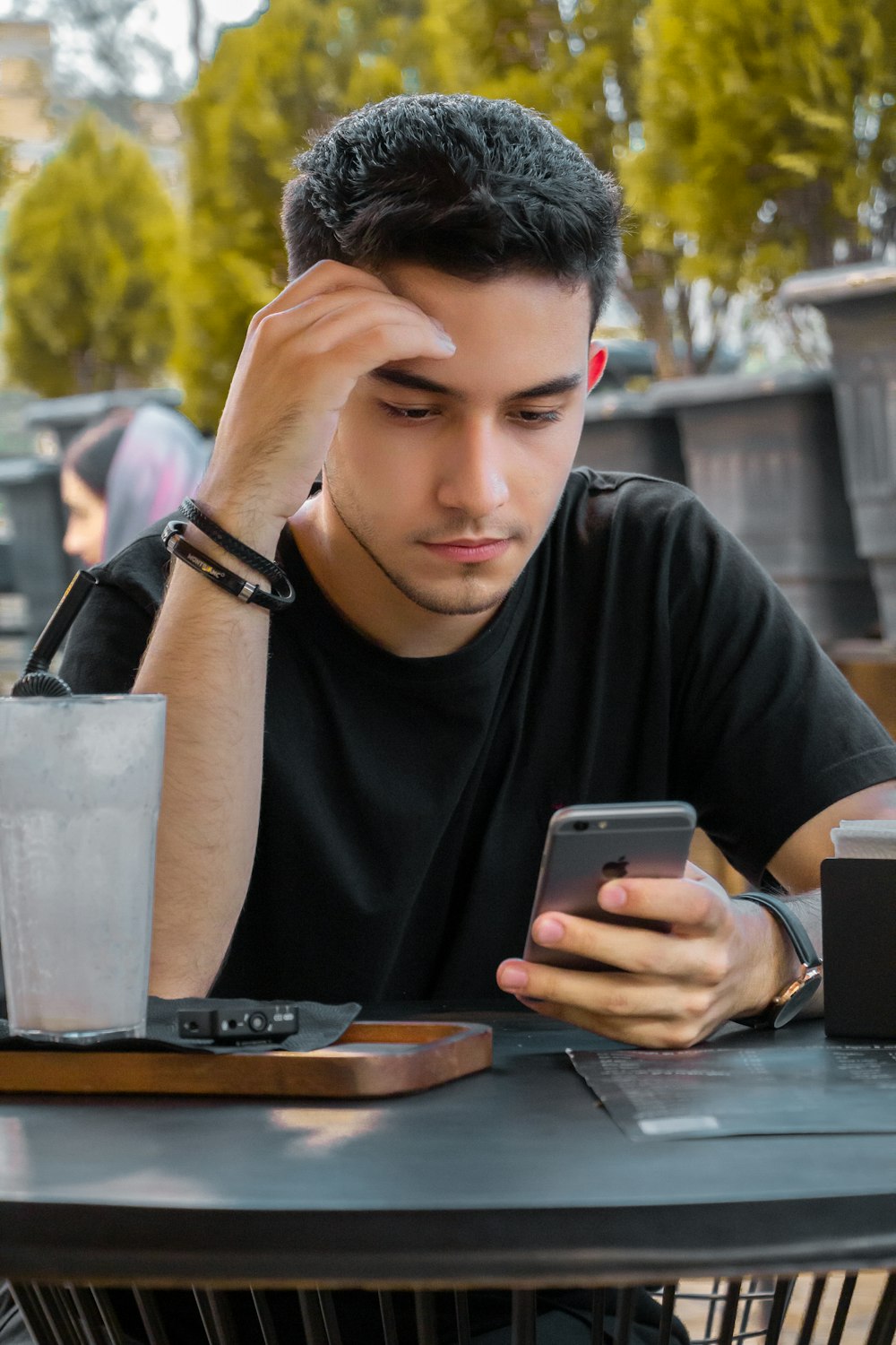 a person holding a phone