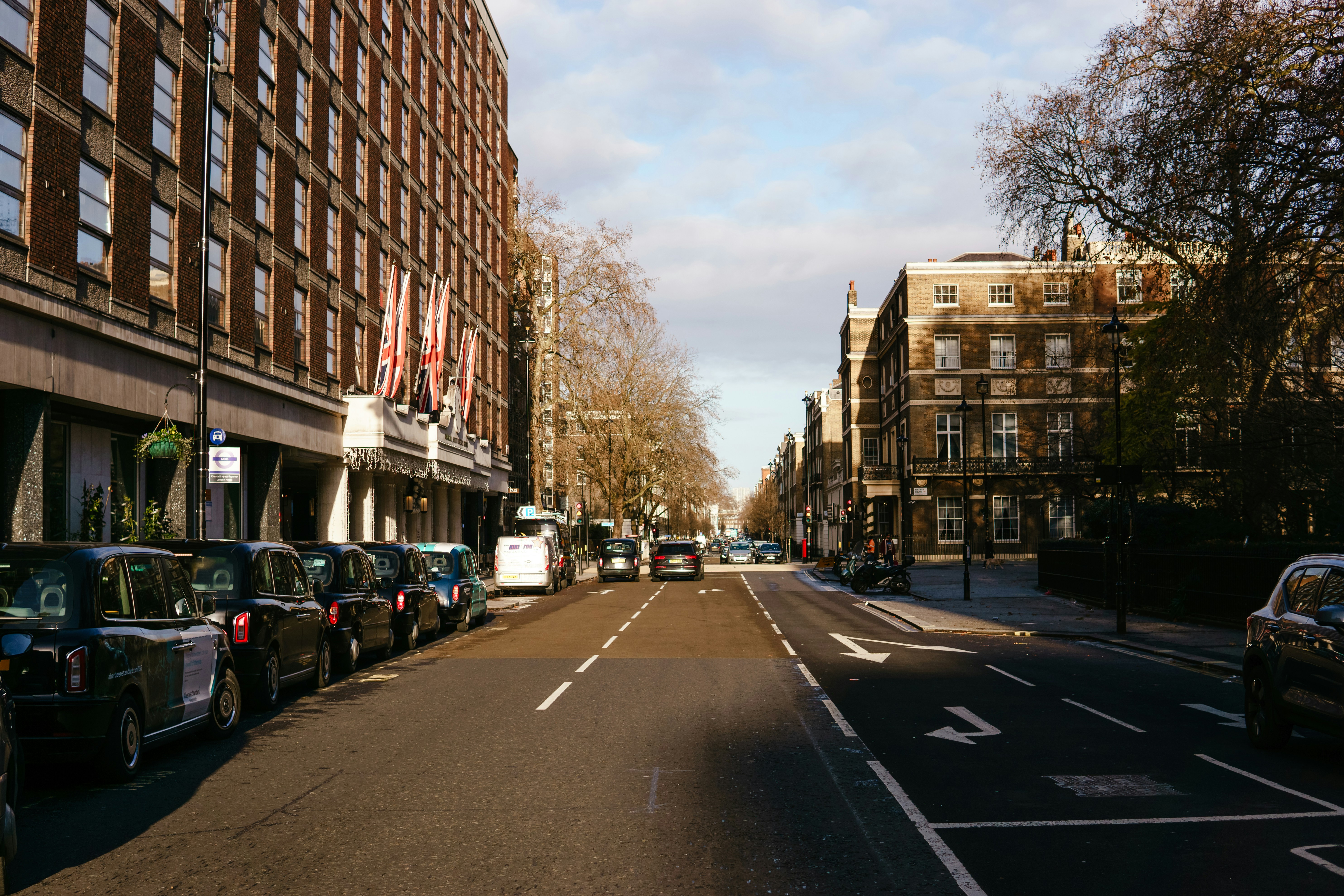 Busy London street setting