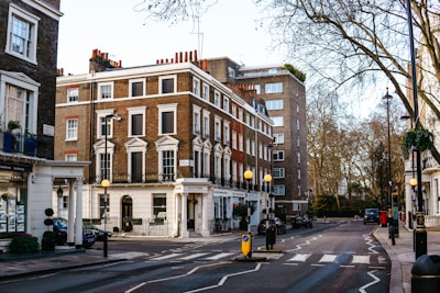 a street with buildings on the side