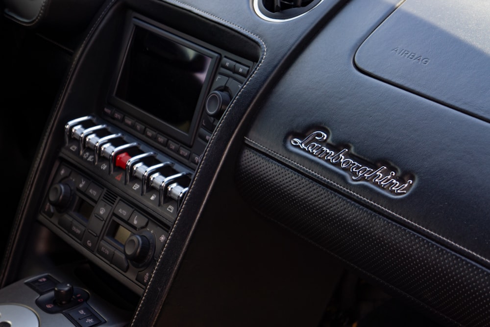 a black car console