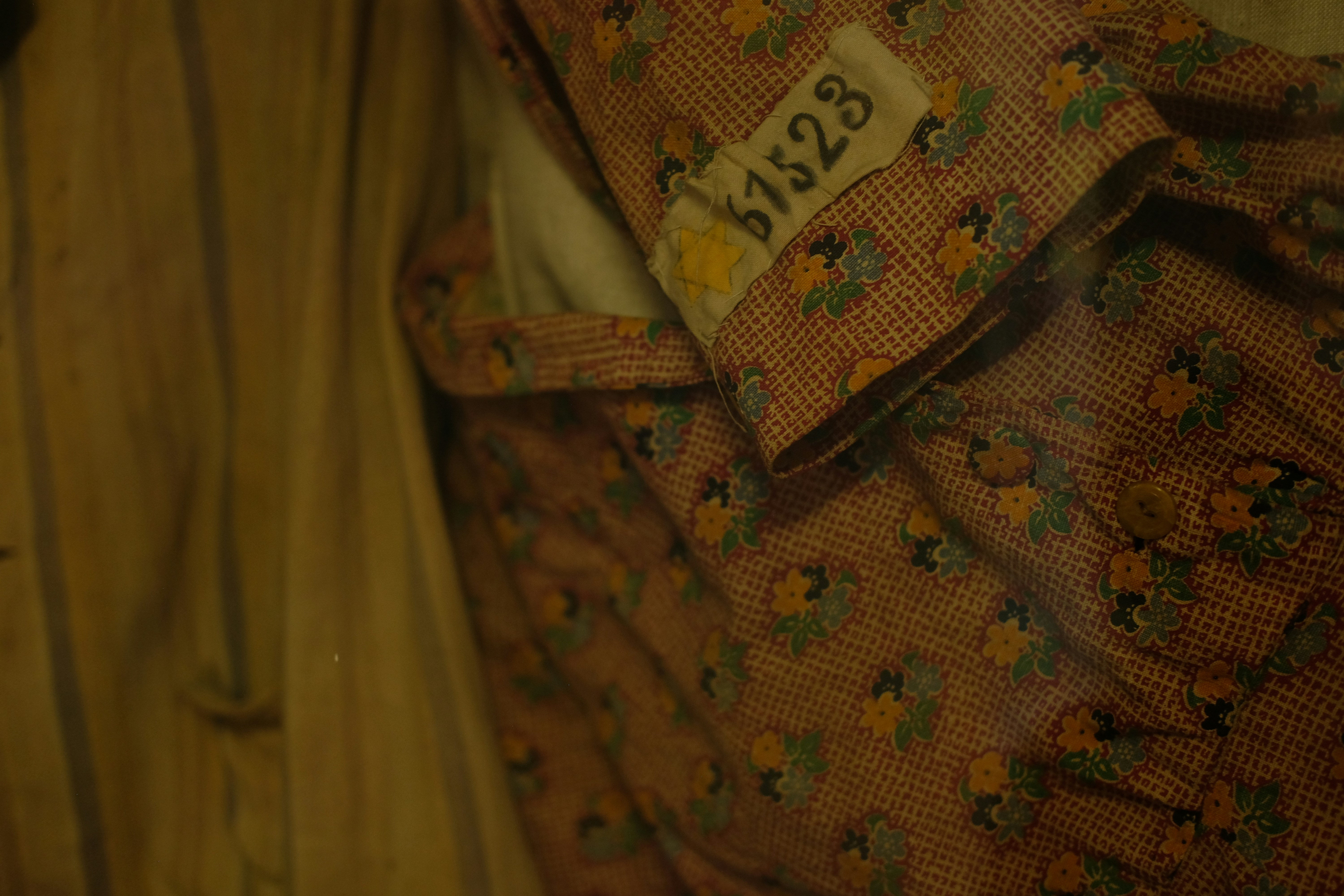 a brown and yellow dress