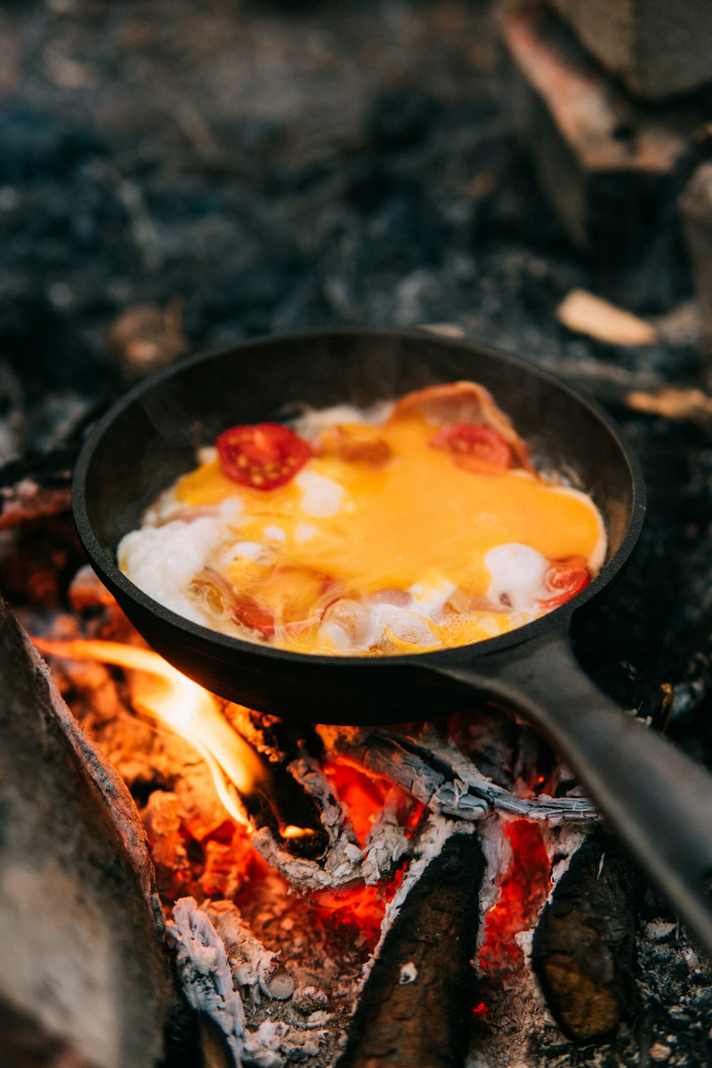 a pan of food on a stove